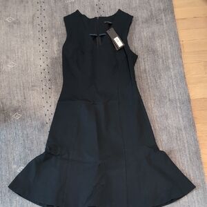 Banana Republic Black Sleeveless Midi Dress with Flared Hem